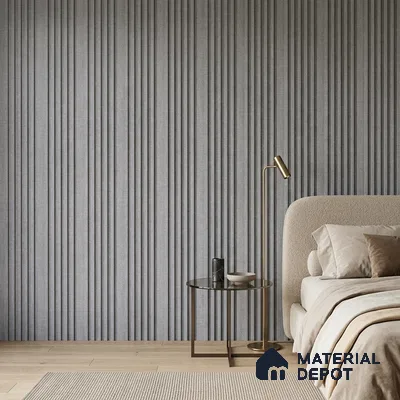 Cloud Grey Fabric Look PN 07153 9.5 ft x 4.7 inch Charcoal Panel - 11 mm | Suitable for Feature Wall, TV Unit & Living Room | Width is Subjected to 5% Variation