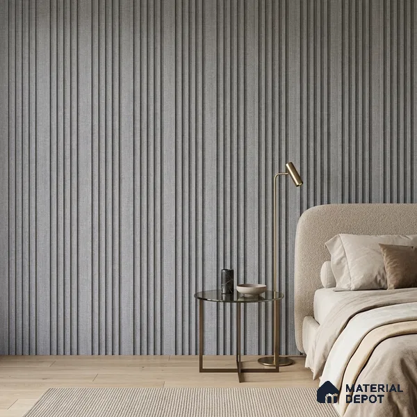 Cloud Grey Fabric Look PN 07153 9.5 ft x 4.7 inch Charcoal Panel - 11 mm | Suitable for Feature Wall, TV Unit & Living Room | Width is Subjected to 5% Variation