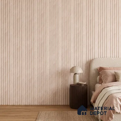 Taupe Beige Fabric Look PN 07154 9.5 ft x 4.7 inch Charcoal Panel - 11 mm | Suitable for Feature Wall, TV Unit & Living Room | Width is Subjected to 5% Variation