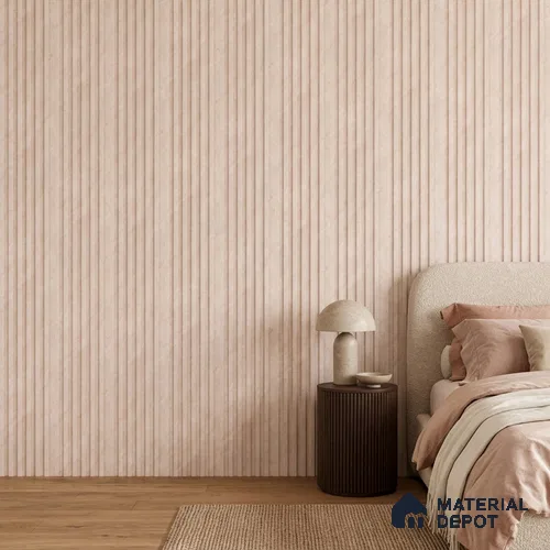 Taupe Beige Fabric Look PN 07154 9.5 ft x 4.7 inch Charcoal Panel - 11 mm | Suitable for Feature Wall, TV Unit & Living Room | Width is Subjected to 5% Variation
