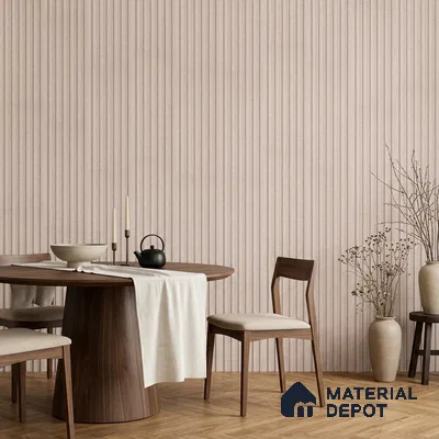 Cappuccino Beige Fabric Look PN 07155 9.5 ft x 4.7 inch Charcoal Panel - 11 mm | Suitable for Feature Wall, TV Unit & Living Room | Width is Subjected to 5% Variation