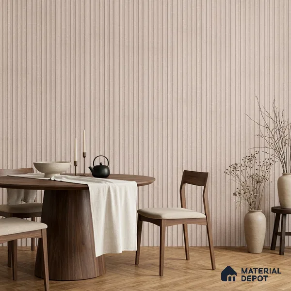Cappuccino Beige Fabric Look PN 07155 9.5 ft x 4.7 inch Charcoal Panel - 11 mm | Suitable for Feature Wall, TV Unit & Living Room | Width is Subjected to 5% Variation