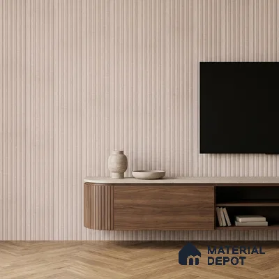 Cappuccino Beige Fabric Look PN 07155 9.5 ft x 4.7 inch Charcoal Panel - 11 mm | Suitable for Feature Wall, TV Unit & Living Room | Width is Subjected to 5% Variation