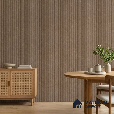 Mocha Brown Fabric Look PN 07156 9.5 ft x 4.7 inch Charcoal Panel - 11 mm | Suitable for Feature Wall, TV Unit & Living Room | Width is Subjected to 5% Variation