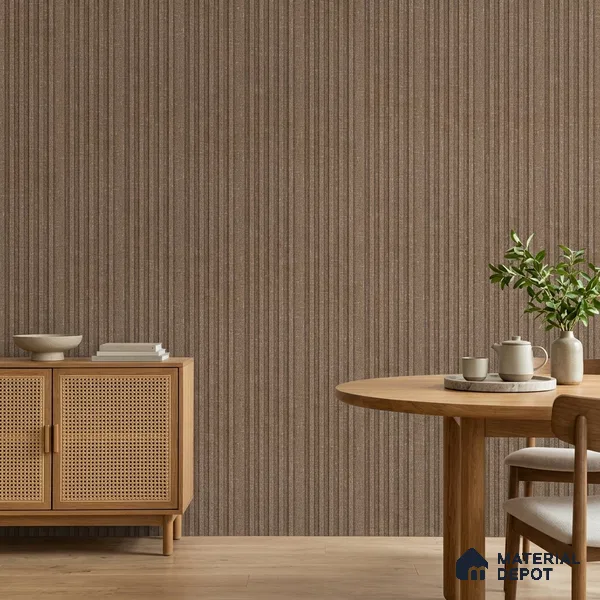 Mocha Brown Fabric Look PN 07156 9.5 ft x 4.7 inch Charcoal Panel - 11 mm | Suitable for Feature Wall, TV Unit & Living Room | Width is Subjected to 5% Variation