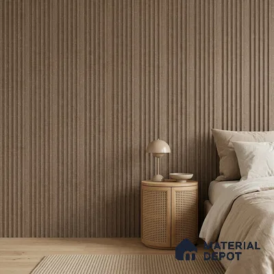 Mocha Brown Fabric Look PN 07156 9.5 ft x 4.7 inch Charcoal Panel - 11 mm | Suitable for Feature Wall, TV Unit & Living Room | Width is Subjected to 5% Variation