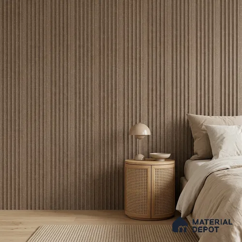Mocha Brown Fabric Look PN 07156 9.5 ft x 4.7 inch Charcoal Panel - 11 mm | Suitable for Feature Wall, TV Unit & Living Room | Width is Subjected to 5% Variation