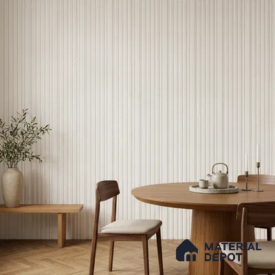 Ivory Beige Plain Colour Look PN 07157 9.5 ft x 4.7 inch Charcoal Panel - 11 mm | Suitable for Feature Wall, TV Unit & Living Room | Width is Subjected to 5% Variation