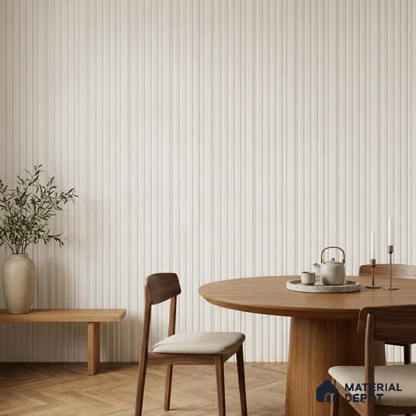 Ivory Beige Plain Colour Look PN 07157 9.5 ft x 4.7 inch Charcoal Panel - 11 mm | Suitable for Feature Wall, TV Unit & Living Room | Width is Subjected to 5% Variation