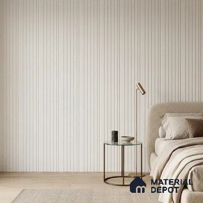 Ivory Beige Plain Colour Look PN 07157 9.5 ft x 4.7 inch Charcoal Panel - 11 mm | Suitable for Feature Wall, TV Unit & Living Room | Width is Subjected to 5% Variation