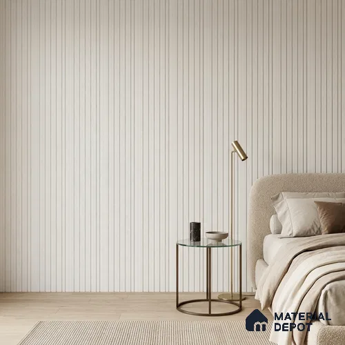 Ivory Beige Plain Colour Look PN 07157 9.5 ft x 4.7 inch Charcoal Panel - 11 mm | Suitable for Feature Wall, TV Unit & Living Room | Width is Subjected to 5% Variation