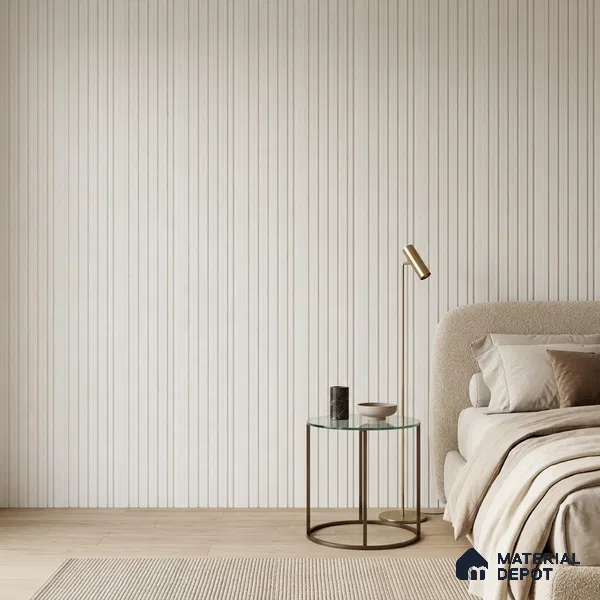 Ivory Beige Plain Colour Look PN 07157 9.5 ft x 4.7 inch Charcoal Panel - 11 mm | Suitable for Feature Wall, TV Unit & Living Room | Width is Subjected to 5% Variation