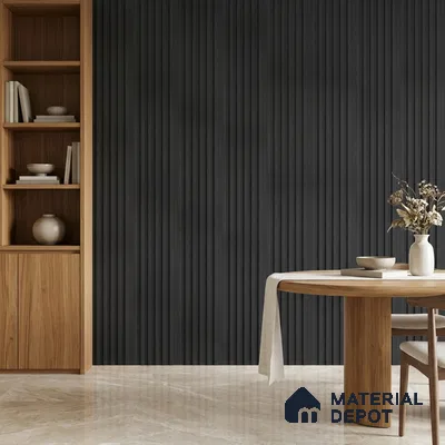 Graphite Black Plain Colour Look PN 07158 9.5 ft x 4.7 inch Charcoal Panel - 11 mm | Suitable for Feature Wall, TV Unit & Living Room | Width is Subjected to 5% Variation