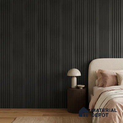 Graphite Black Plain Colour Look PN 07158 9.5 ft x 4.7 inch Charcoal Panel - 11 mm | Suitable for Feature Wall, TV Unit & Living Room | Width is Subjected to 5% Variation