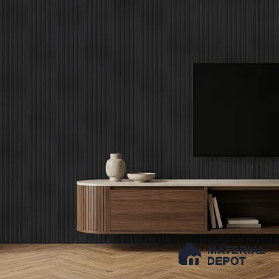 Graphite Black Plain Colour Look PN 07158 9.5 ft x 4.7 inch Charcoal Panel - 11 mm | Suitable for Feature Wall, TV Unit & Living Room | Width is Subjected to 5% Variation