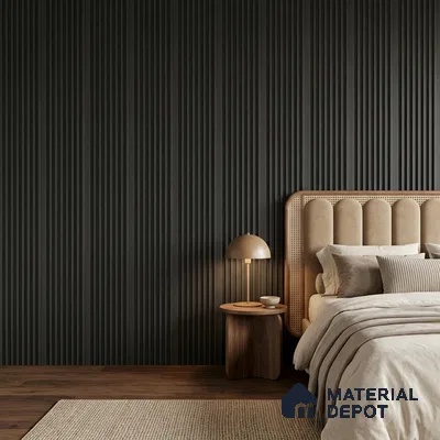 Graphite Black Plain Colour Look PN 07160 9.5 ft x 4.7 inch Charcoal Panel - 11 mm | Suitable for Feature Wall, TV Unit & Living Room | Width is Subjected to 5% Variation