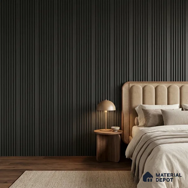 Graphite Black Plain Colour Look PN 07160 9.5 ft x 4.7 inch Charcoal Panel - 11 mm | Suitable for Feature Wall, TV Unit & Living Room | Width is Subjected to 5% Variation