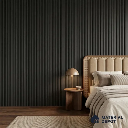 Graphite Black Plain Colour Look PN 07160 9.5 ft x 4.7 inch Charcoal Panel - 11 mm | Suitable for Feature Wall, TV Unit & Living Room | Width is Subjected to 5% Variation