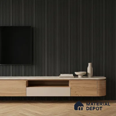 Graphite Black Plain Colour Look PN 07160 9.5 ft x 4.7 inch Charcoal Panel - 11 mm | Suitable for Feature Wall, TV Unit & Living Room | Width is Subjected to 5% Variation