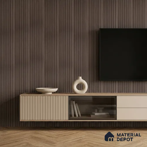 Cappucino Brown Plain Colour Look PN 07161 9.5 ft x 4.7 inch Charcoal Panel - 11 mm | Suitable for Feature Wall, TV Unit & Living Room | Width is Subjected to 5% Variation