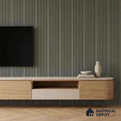 Cappucino Brown Plain Colour Look PN 07163 9.5 ft x 4.7 inch Charcoal Panel - 11 mm | Suitable for Feature Wall, TV Unit & Living Room | Width is Subjected to 5% Variation