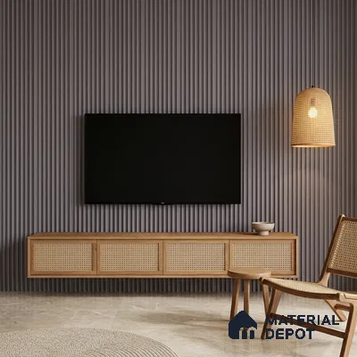 Cappucino Brown Plain Colour Look PN 07164 9.5 ft x 4.7 inch Charcoal Panel - 11 mm | Suitable for Feature Wall, TV Unit & Living Room | Width is Subjected to 5% Variation