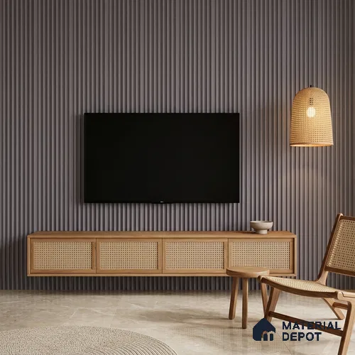 Cappucino Brown Plain Colour Look PN 07164 9.5 ft x 4.7 inch Charcoal Panel - 11 mm | Suitable for Feature Wall, TV Unit & Living Room | Width is Subjected to 5% Variation