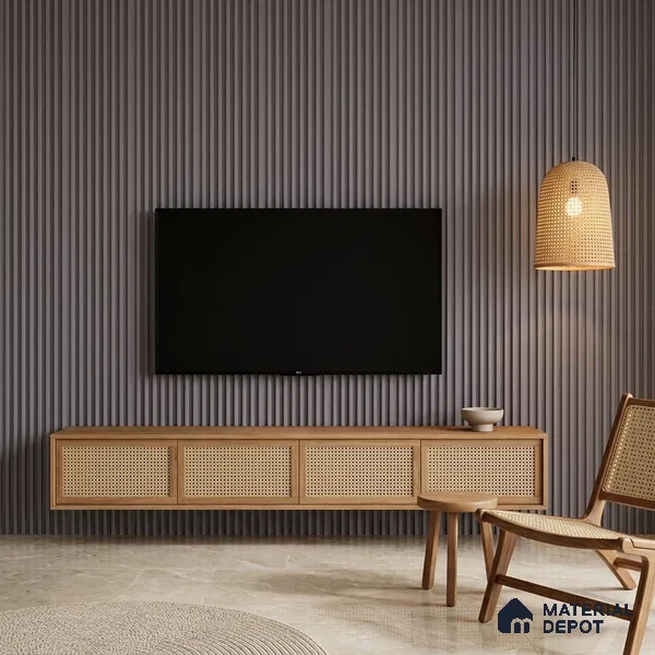 Cappucino Brown Plain Colour Look PN 07164 9.5 ft x 4.7 inch Charcoal Panel - 11 mm | Suitable for Feature Wall, TV Unit & Living Room | Width is Subjected to 5% Variation