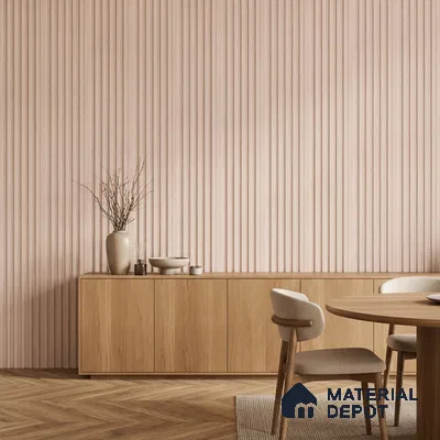 Cappuccino Beige Fabric Look PN 07167 9.5 ft x 4.7 inch Charcoal Panel - 11 mm | Suitable for Feature Wall, TV Unit & Living Room | Width is Subjected to 5% Variation