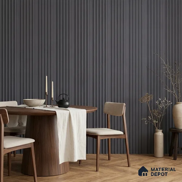 Graphite Grey Plain Colour Look PN 07170 9.5 ft x 4.7 inch Charcoal Panel - 11 mm | Suitable for Feature Wall, TV Unit & Living Room | Width is Subjected to 5% Variation