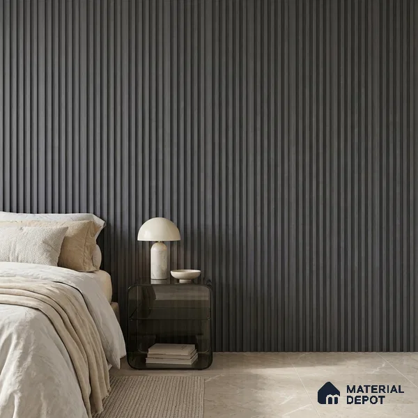Graphite Grey Plain Colour Look PN 07170 9.5 ft x 4.7 inch Charcoal Panel - 11 mm | Suitable for Feature Wall, TV Unit & Living Room | Width is Subjected to 5% Variation