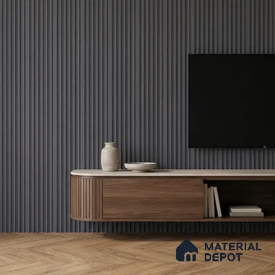 Graphite Grey Plain Colour Look PN 07170 9.5 ft x 4.7 inch Charcoal Panel - 11 mm | Suitable for Feature Wall, TV Unit & Living Room | Width is Subjected to 5% Variation