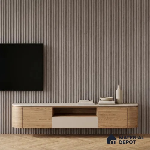 Wooden Look PN 07171 9.5 ft x 4.7 inch Charcoal Panel - 11 mm | Suitable for Feature Wall, TV Unit & Living Room | Width is Subjected to 5% Variation