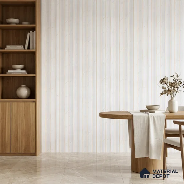 Frosty White Marble Look PN 07386 8 ft x 9.6 inch PVC Panel - 10 mm | Suitable for Living Room, Bedroom & Office | Width is Subjected to 5% Variation