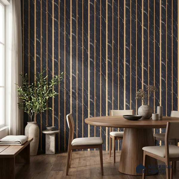 Graphite Black Marble Look PN 07445 8 ft x 4.8 inch PVC Panel - 10 mm | Suitable for Living Room, Bedroom & Office | Width is Subjected to 5% Variation