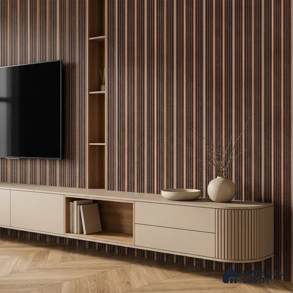 Cappucino Brown Patterned Look PN 07446 8 ft x 4.8 inch PVC Panel - 10 mm | Suitable for Living Room, Bedroom & Office | Width is Subjected to 5% Variation