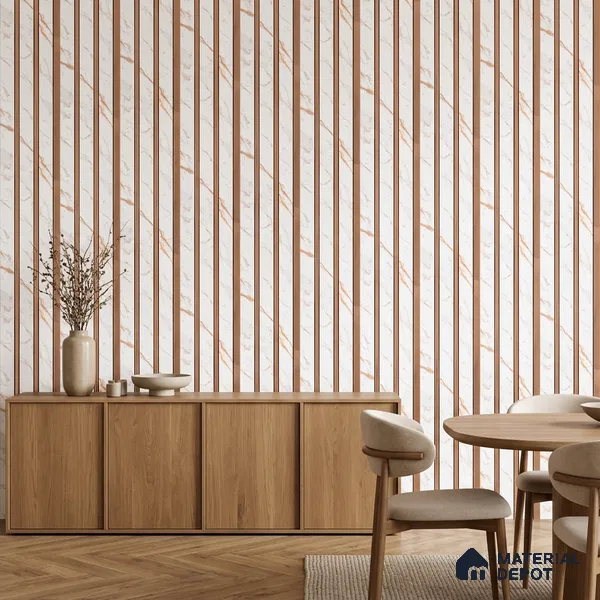 Ivory Pearl Marble Look PN 07459 8 ft x 4.8 inch PVC Panel - 10 mm | Suitable for Living Room, Bedroom & Office | Width is Subjected to 5% Variation