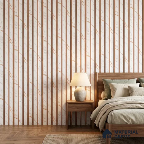 Ivory Pearl Marble Look PN 07459 8 ft x 4.8 inch PVC Panel - 10 mm | Suitable for Living Room, Bedroom & Office | Width is Subjected to 5% Variation