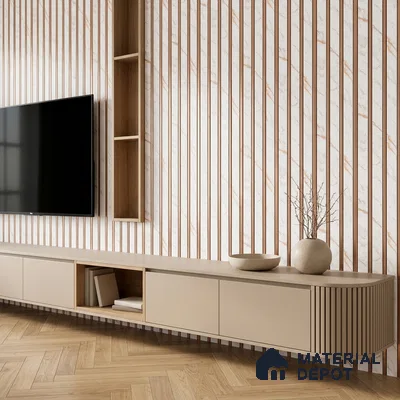Ivory Pearl Marble Look PN 07459 8 ft x 4.8 inch PVC Panel - 10 mm | Suitable for Living Room, Bedroom & Office | Width is Subjected to 5% Variation