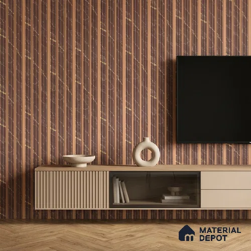 Wooden Look PN 07464 8 ft x 4.8 inch PVC Panel - 10 mm | Suitable for Living Room, Bedroom & Office | Width is Subjected to 5% Variation