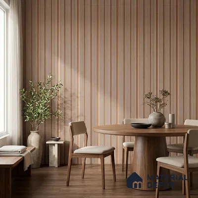 Warm Beige Plain Colour Look PN 07465 8 ft x 4.8 inch PVC Panel - 10 mm | Suitable for Living Room, Bedroom & Office | Width is Subjected to 5% Variation