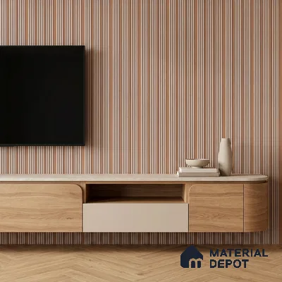 Warm Beige Plain Colour Look PN 07465 8 ft x 4.8 inch PVC Panel - 10 mm | Suitable for Living Room, Bedroom & Office | Width is Subjected to 5% Variation