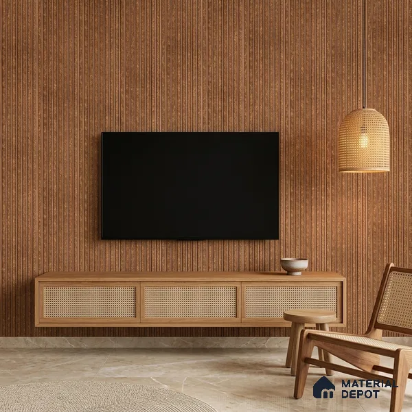 Mud Brown Stone Look PN 07470 8 ft x 4.8 inch PVC Panel - 10 mm | Suitable for Living Room, Bedroom & Office | Width is Subjected to 5% Variation