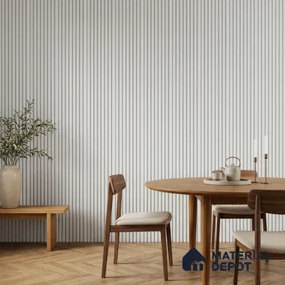 Dove Grey Plain Colour Look PN 07477 8 ft x 4.8 inch PVC Panel - 10 mm | Suitable for Living Room, Bedroom & Office | Width is Subjected to 5% Variation