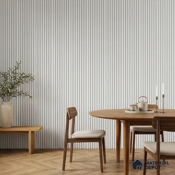 Dove Grey Plain Colour Look PN 07477 8 ft x 4.8 inch PVC Panel - 10 mm | Suitable for Living Room, Bedroom & Office | Width is Subjected to 5% Variation