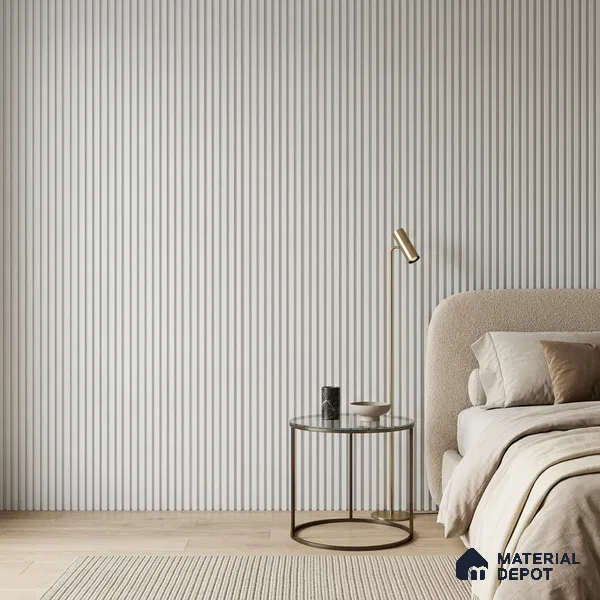 Dove Grey Plain Colour Look PN 07477 8 ft x 4.8 inch PVC Panel - 10 mm | Suitable for Living Room, Bedroom & Office | Width is Subjected to 5% Variation