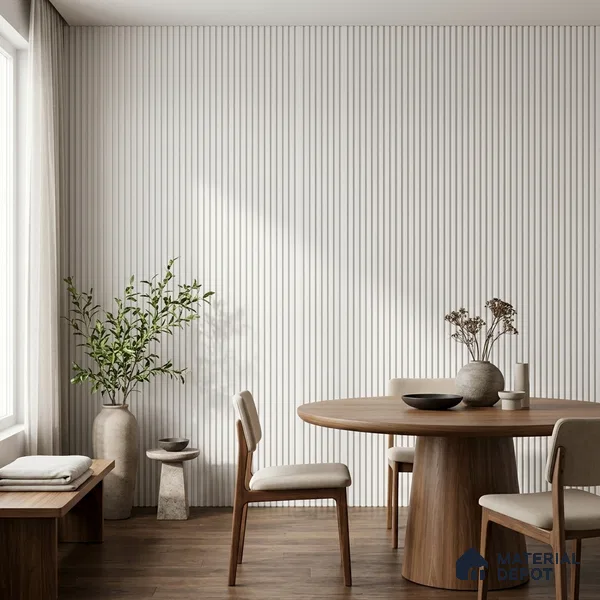 Ivory Beige Plain Colour Look PN 07478 8 ft x 4.8 inch PVC Panel - 10 mm | Suitable for Living Room, Bedroom & Office | Width is Subjected to 5% Variation