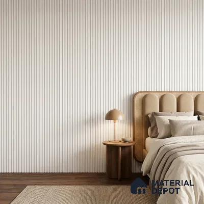 Ivory Beige Plain Colour Look PN 07478 8 ft x 4.8 inch PVC Panel - 10 mm | Suitable for Living Room, Bedroom & Office | Width is Subjected to 5% Variation