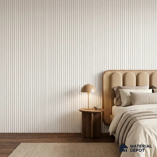 Ivory Beige Plain Colour Look PN 07478 8 ft x 4.8 inch PVC Panel - 10 mm | Suitable for Living Room, Bedroom & Office | Width is Subjected to 5% Variation