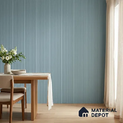 Cloud Grey Plain Colour Look PN 07480 8 ft x 4.8 inch PVC Panel - 10 mm | Suitable for Living Room, Bedroom & Office | Width is Subjected to 5% Variation
